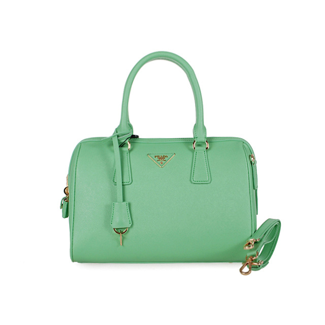 PRADA Saffiano Leather 30cm Two Handle Bag 1845 in Green