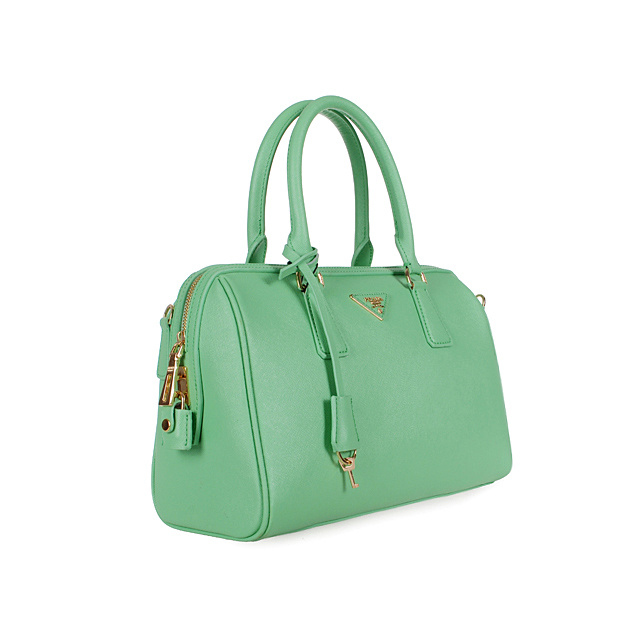 PRADA Saffiano Leather 30cm Two Handle Bag 1845 in Green