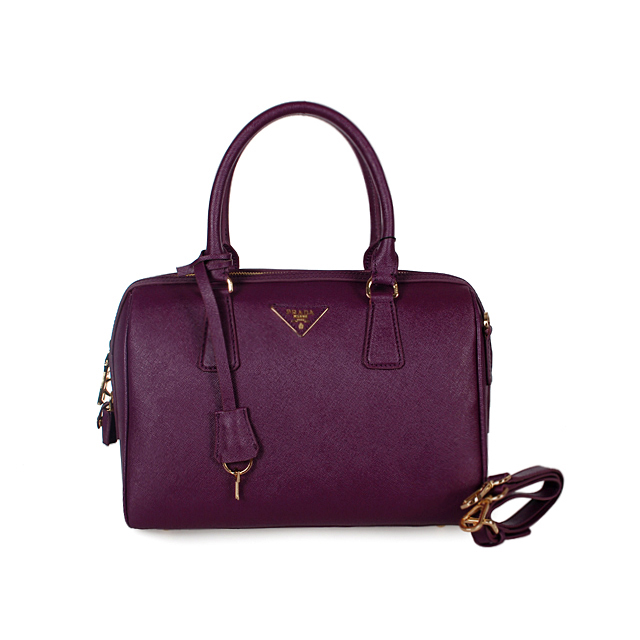 PRADA Saffiano Leather 30cm Two Handle Bag 1845 in Purple