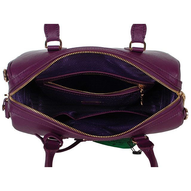 PRADA Saffiano Leather 30cm Two Handle Bag 1845 in Purple