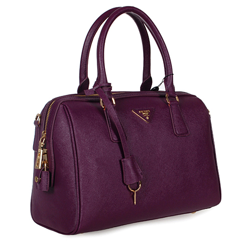 PRADA Saffiano Leather 30cm Two Handle Bag 1845 in Purple