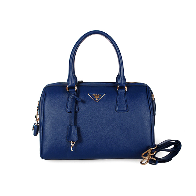 PRADA Saffiano Leather 30cm Two Handle Bag 1845 in RoyalBlue