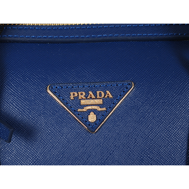 PRADA Saffiano Leather 30cm Two Handle Bag 1845 in RoyalBlue