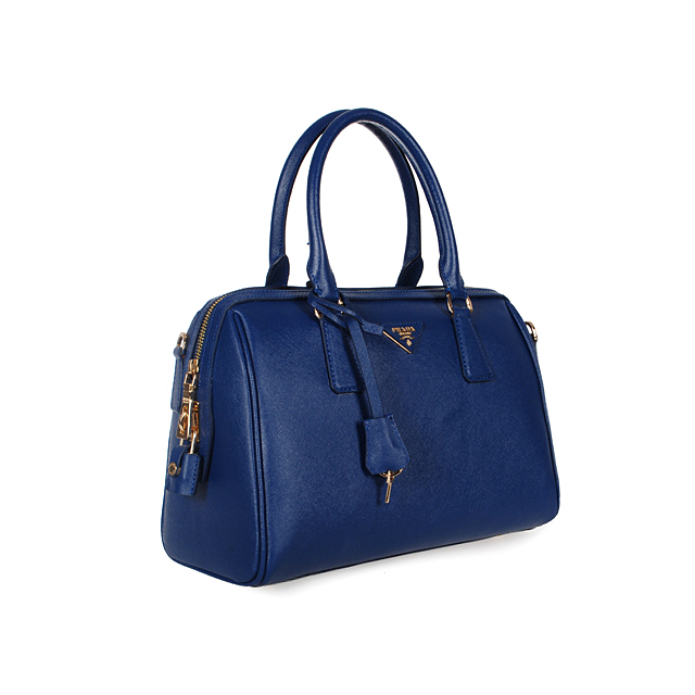 PRADA Saffiano Leather 30cm Two Handle Bag 1845 in RoyalBlue