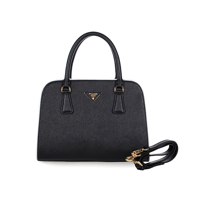 PRADA Saffiano Leather Top Handle Bag 6831 in Black