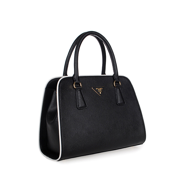 PRADA Saffiano Leather Top Handle Bag 6831 in Black