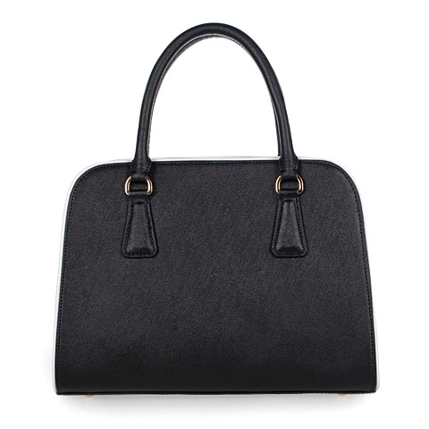 PRADA Saffiano Leather Top Handle Bag 6831 in Black