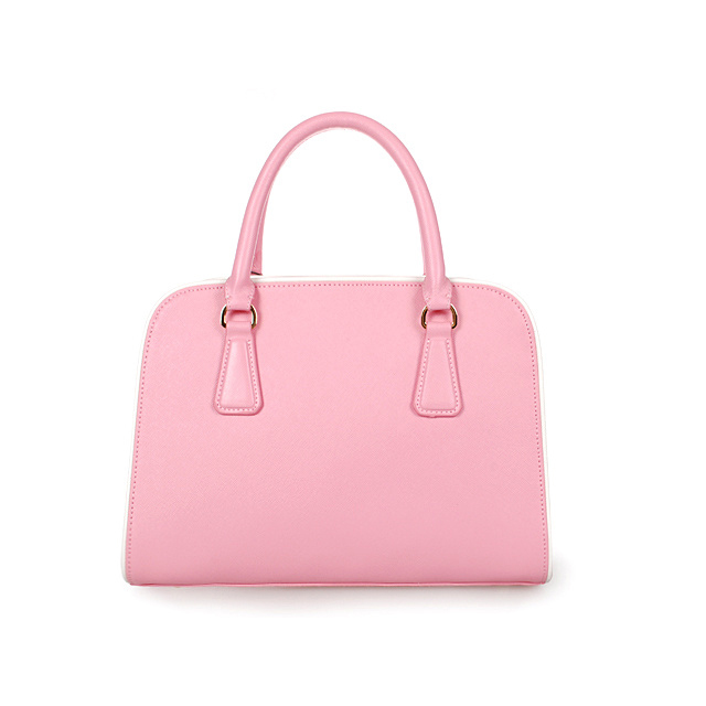 PRADA Saffiano Leather Top Handle Bag 6831 in Cherry pink