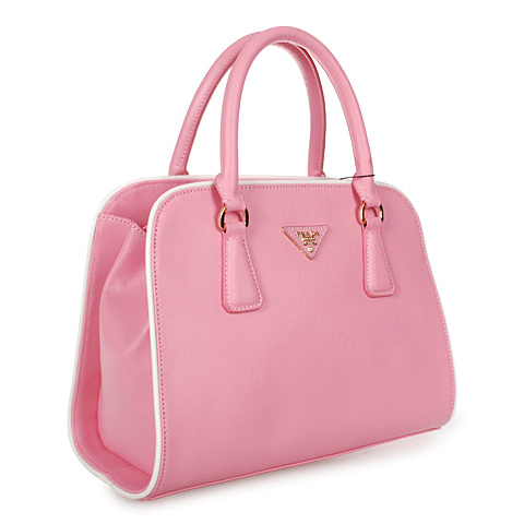 PRADA Saffiano Leather Top Handle Bag 6831 in Cherry pink