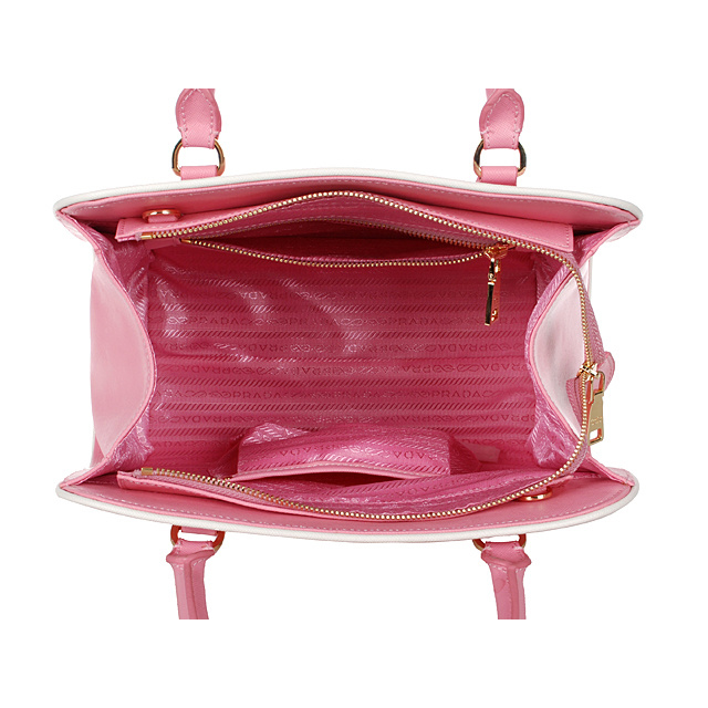 PRADA Saffiano Leather Top Handle Bag 6831 in Cherry pink