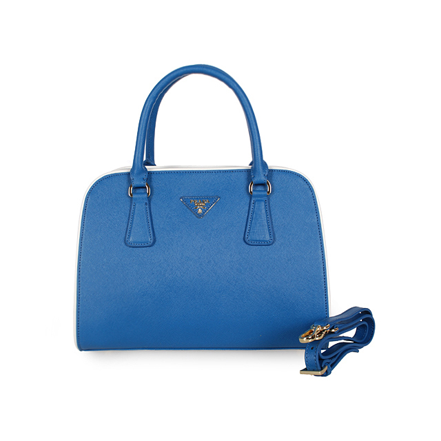 PRADA Saffiano Leather Top Handle Bag 6831 in Light Blue