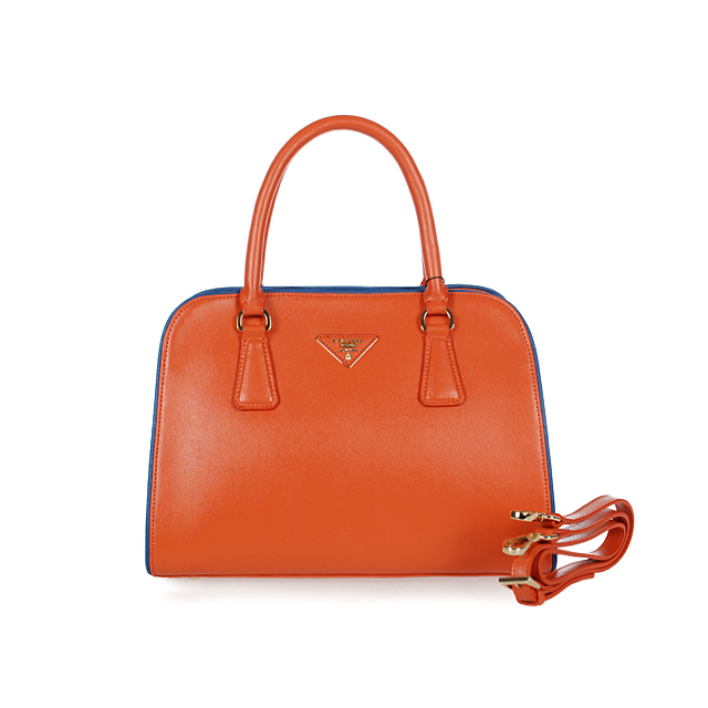 PRADA Saffiano Leather Top Handle Bag 6831 in Orange