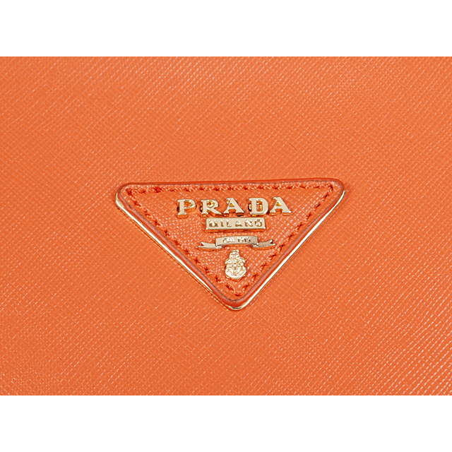 PRADA Saffiano Leather Top Handle Bag 6831 in Orange