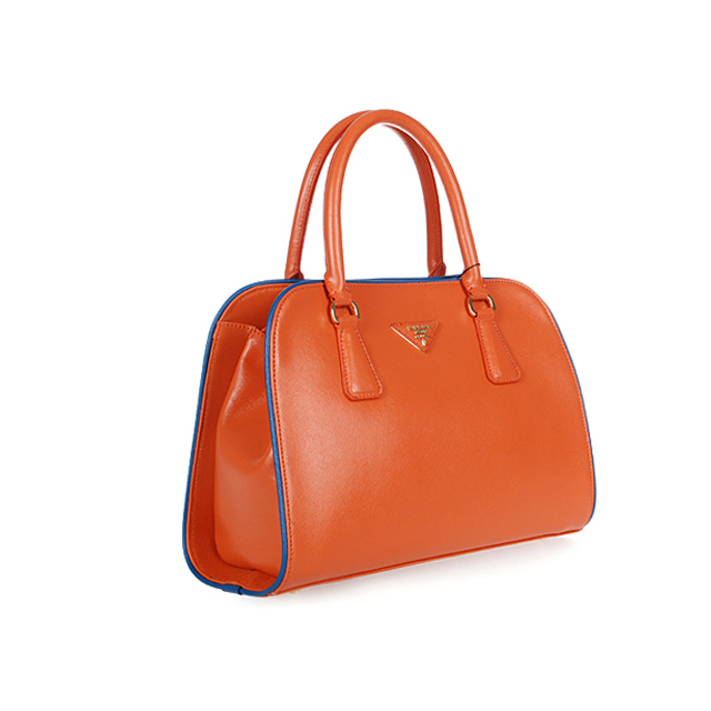 PRADA Saffiano Leather Top Handle Bag 6831 in Orange