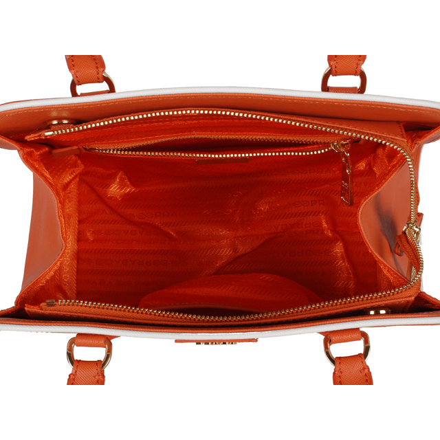 PRADA Saffiano Leather Top Handle Bag 6831 in Orange