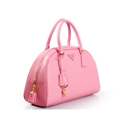 PRADA Saffiano Leather Tote Bag BL0852 in Cherry pink