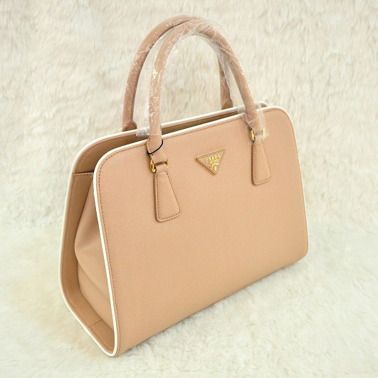 PRADA Saffiano Leather Tote Bag BN2609 in Bean paste color