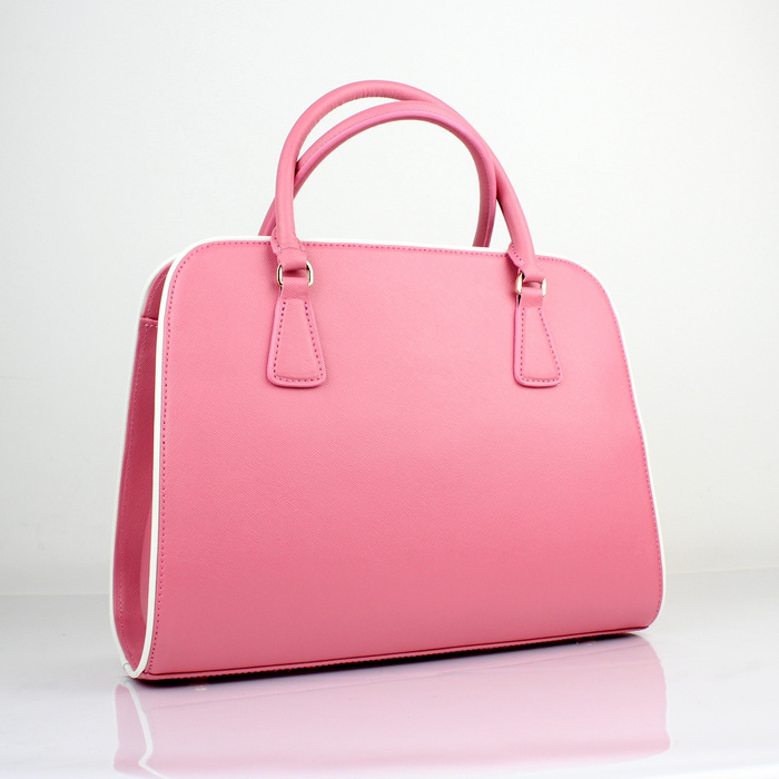 PRADA Saffiano Leather Tote Bag BN2609 in Cherry pink