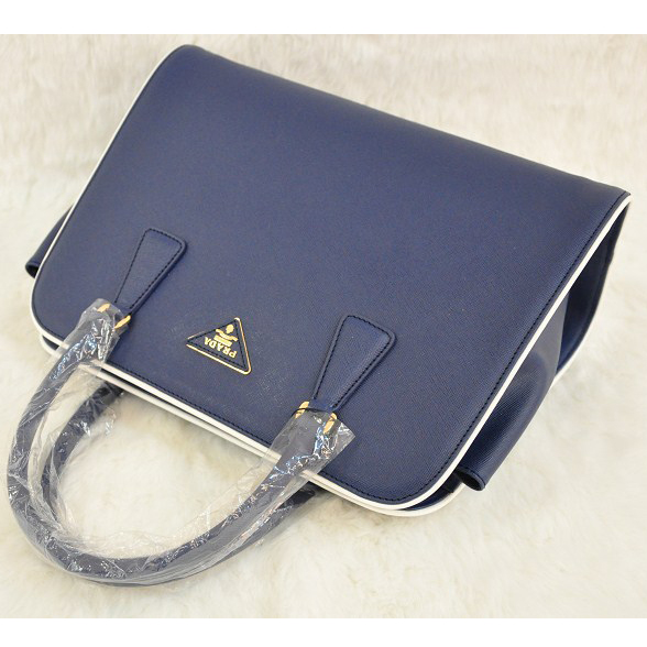 PRADA Saffiano Leather Tote Bag BN2609 in Royal blue