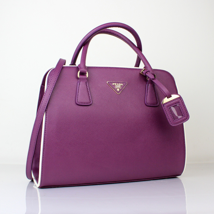 PRADA Saffiano Leather Tote Bag BN2609 in purple