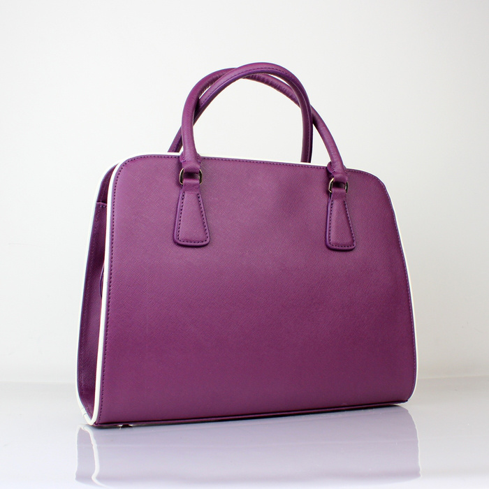 PRADA Saffiano Leather Tote Bag BN2609 in purple