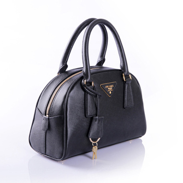 PRADA Saffiano Leather Two Handle Bag BL0854 in Black