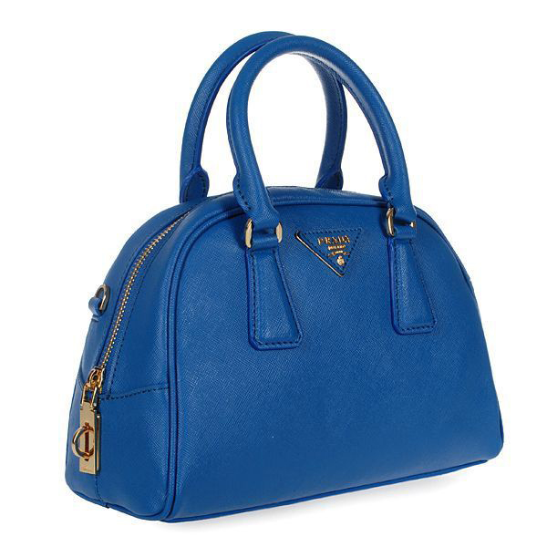 PRADA Saffiano Leather Two Handle Bag BL0854 in Blue