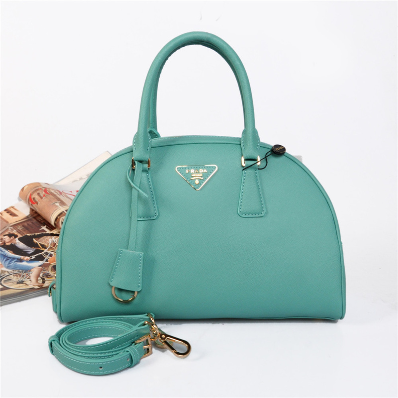 PRADA Saffiano Leather Two Handle Bag BL0854 in Lake blue