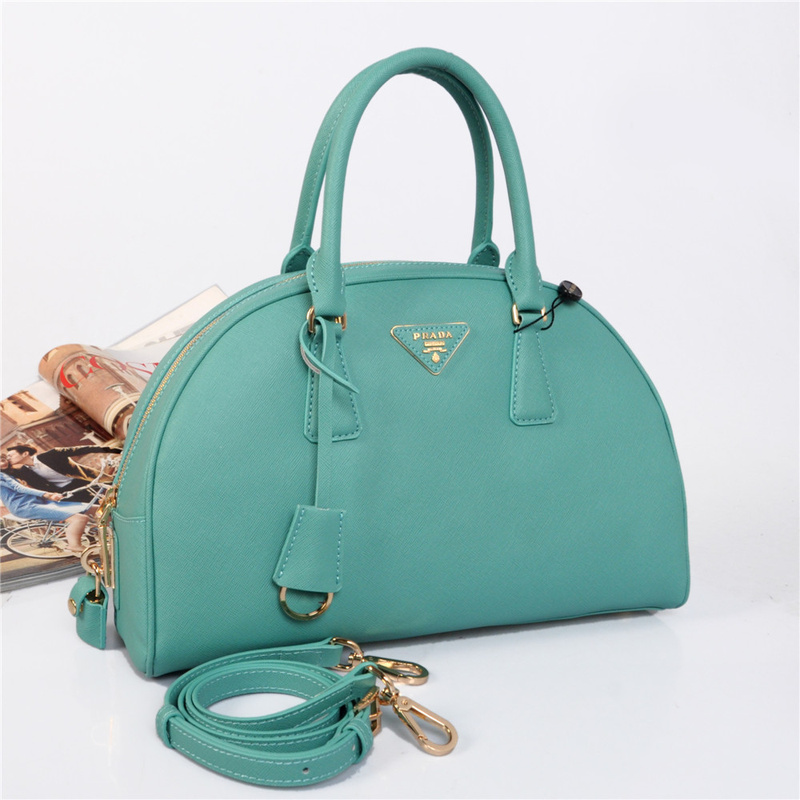 PRADA Saffiano Leather Two Handle Bag BL0854 in Lake blue