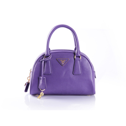 PRADA Saffiano Leather Two Handle Bag BL0854 in Purple