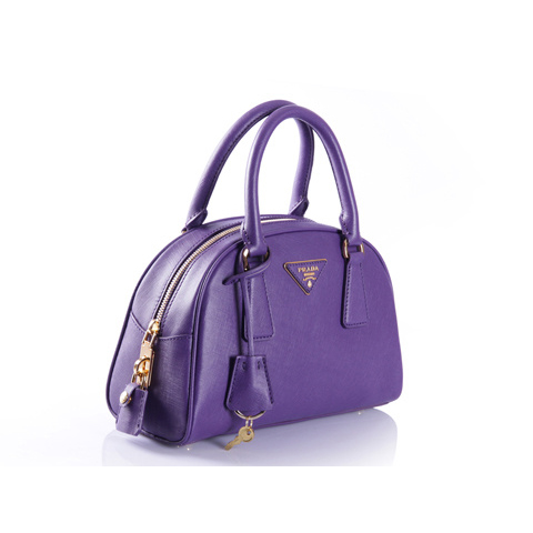 PRADA Saffiano Leather Two Handle Bag BL0854 in Purple