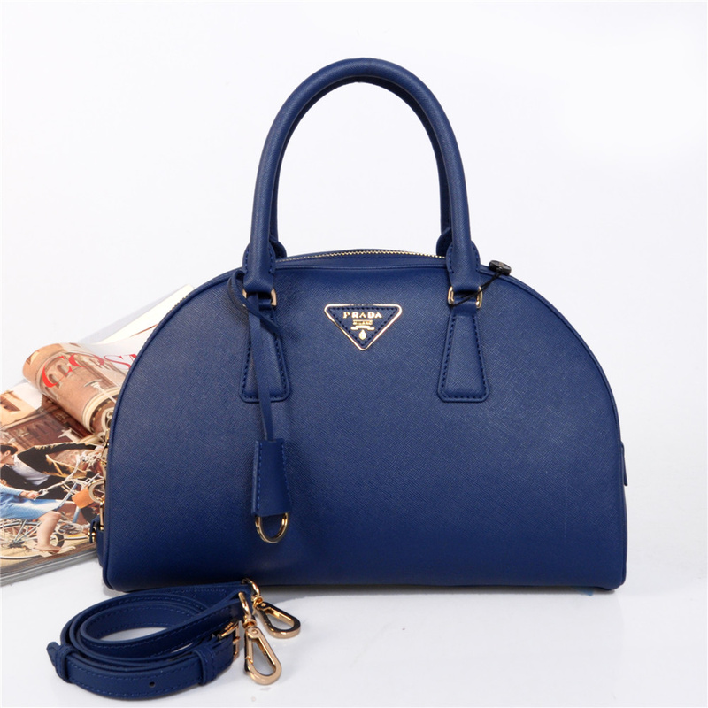 PRADA Saffiano Leather Two Handle Bag BL0854 in Royal blue