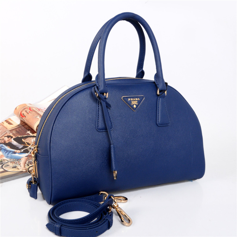 PRADA Saffiano Leather Two Handle Bag BL0854 in Royal blue