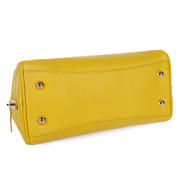 PRADA Saffiano Leather Two Handle Bag BL0854 in Yellow