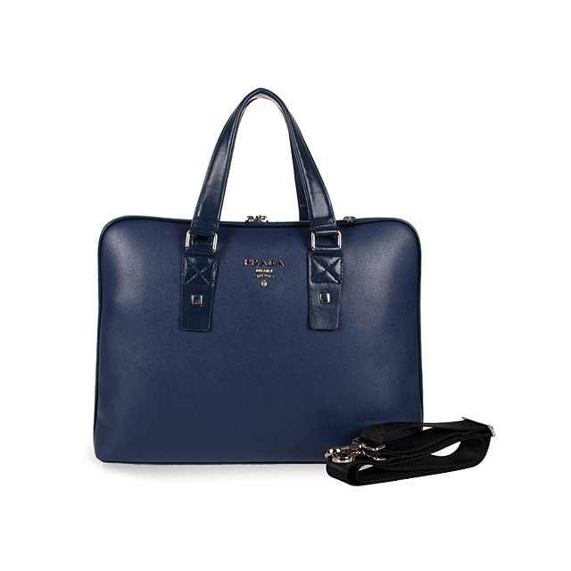 Prada 95510 Men Computer Work bag in Blue