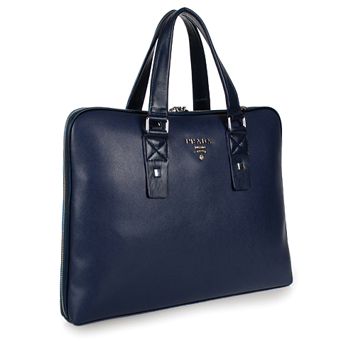 Prada 95510 Men Computer Work bag in Blue