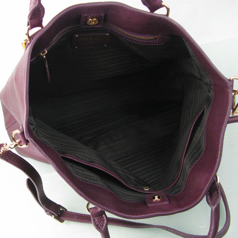 Prada BN1902 Original Calf Leather Tote Bag in Fuchsia