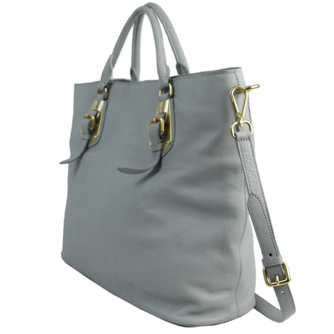 Prada BN1902 Original Calf Leather Tote Bag in Grey