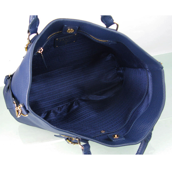 Prada BN1902 Original Calf Leather Tote Bag in Royalblue