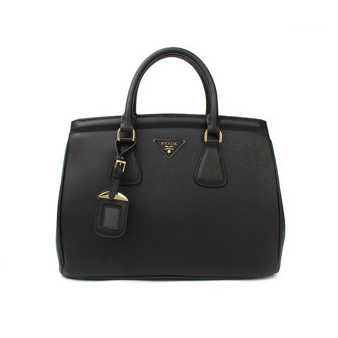 Prada Bluette Saffiano Leather Lux Handbag BN2402 in Black