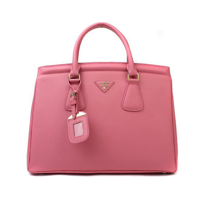 Prada Bluette Saffiano Leather Lux Handbag BN2402 in Cherry pink