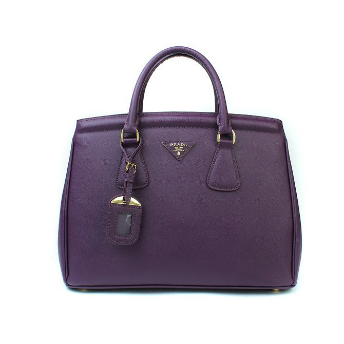 Prada Bluette Saffiano Leather Lux Handbag BN2402 in Purple