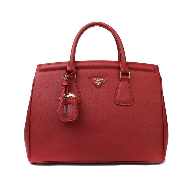 Prada Bluette Saffiano Leather Lux Handbag BN2402 in Red