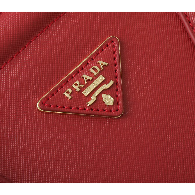 Prada Bluette Saffiano Leather Lux Handbag BN2402 in Red