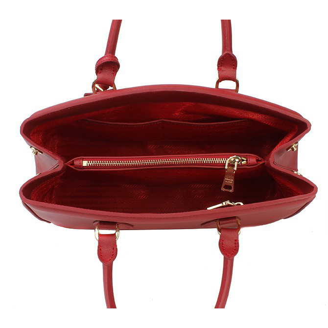 Prada Bluette Saffiano Leather Lux Handbag BN2402 in Red