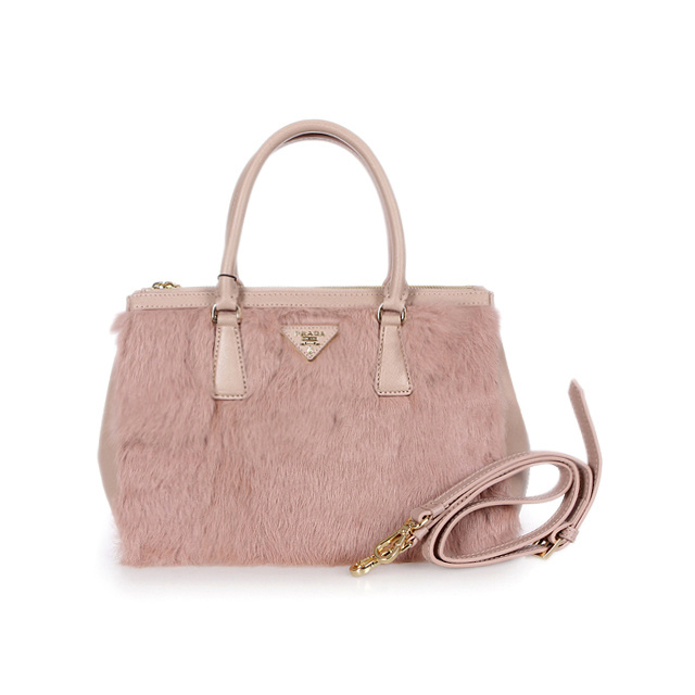 Prada Cony Hair Tote Bag 1801 in Pink