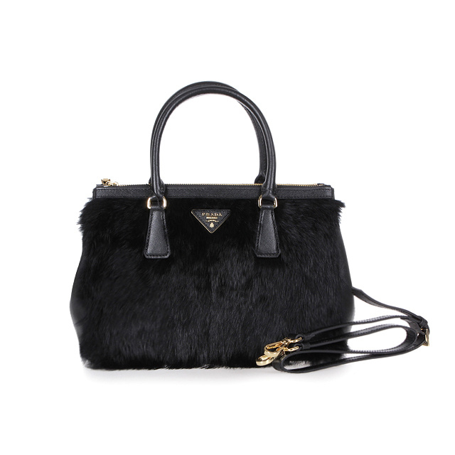 Prada Cony Hair Tote Bag 2274 in Black