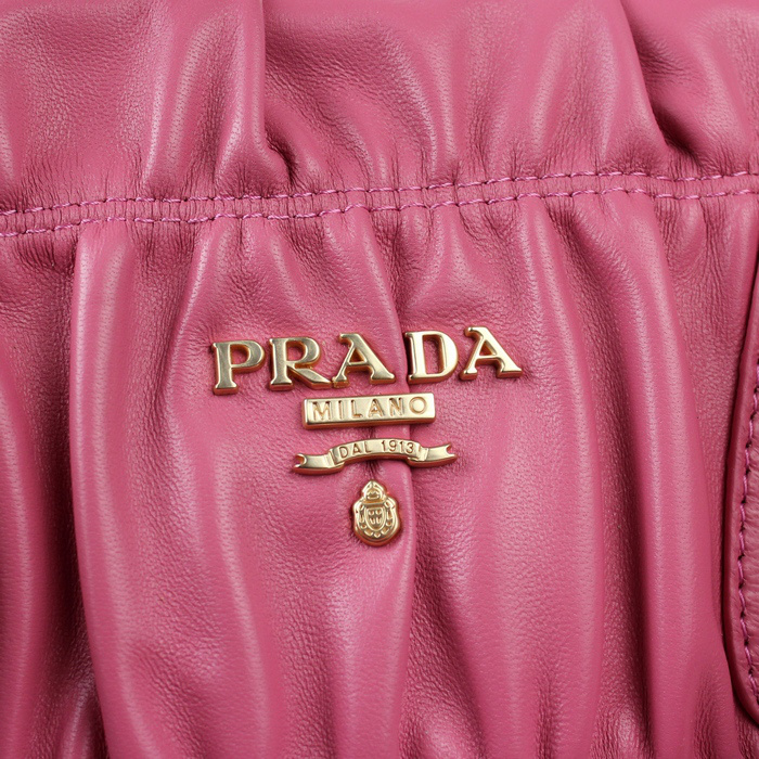 Prada Gaufre Fabric Top Handle Bag in Cherry pink