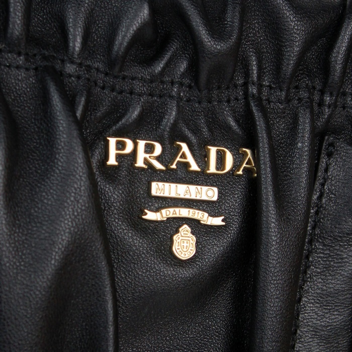 Prada Gaufre Lambskin Leather Tote Bag 8350 in Black