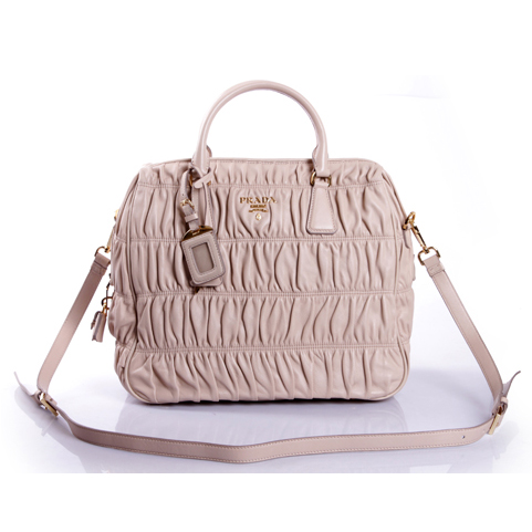 Prada Gaufre Leather Top Handle Bag BN1336 in Light pink